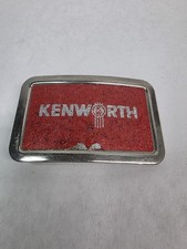 VINTAGE 1970s  KENWORTH  TRUCK COMPANY BELT BUCKLE, Glitter Red