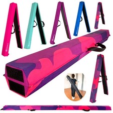 8ft/9ft Folding Gymnastics Balance Beam - Extra Firm - Suede - Non Slip Base ...