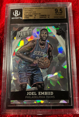 Joel Embiid RC 2014-15 Panini National VIP Cracked Ice #17 Rare Jersey #/21/25🔥