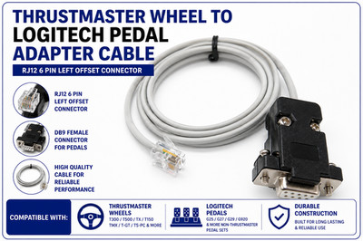 THRUSTMASTER WHEEL TO LOGITECH PEDAL ADAPTER DATA CABLE