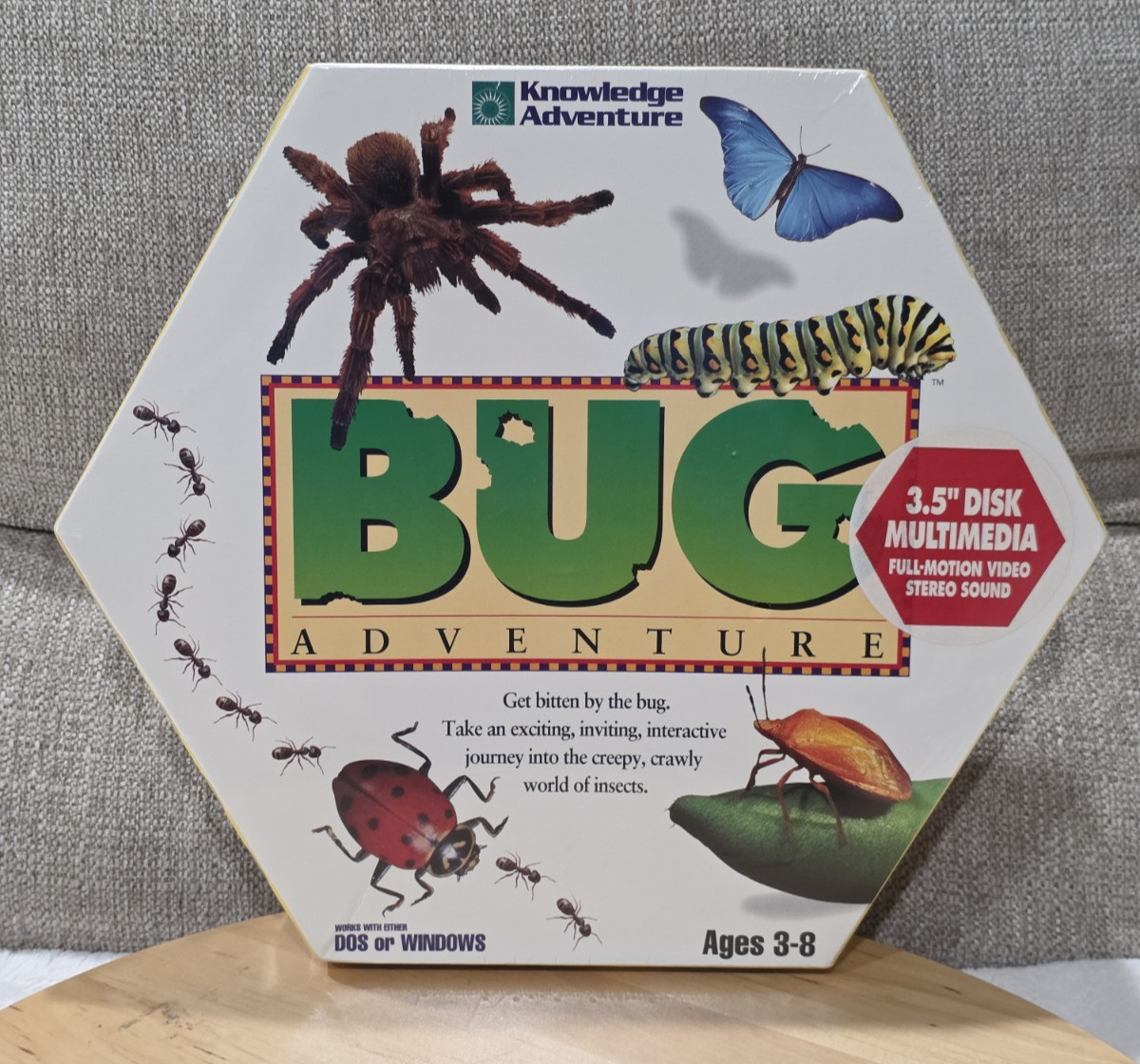 Vintage 1994 Knowledge Adventure BUG Adventure PC Game - Hexagon Big Box SEALED