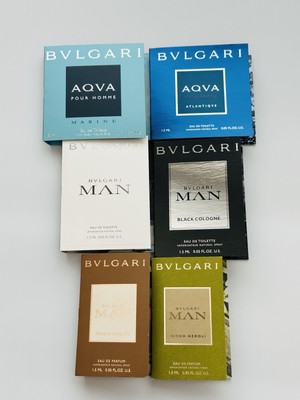 BVLGARI For Men Perfume Sample 6pcs (Man, Aqva, Terrae Essence, Man Black )