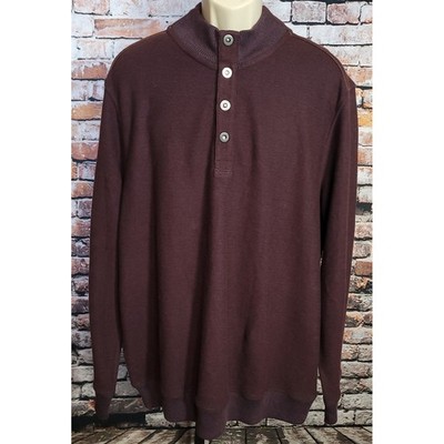 Tommy Bahama Mens Chesterton Pullover Sweater Burgundy Cotton XL TG