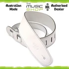 Aust Made DSL 2.5" GLG Triple Garment Leather Guitar Strap, White - GLG25-WHITE
