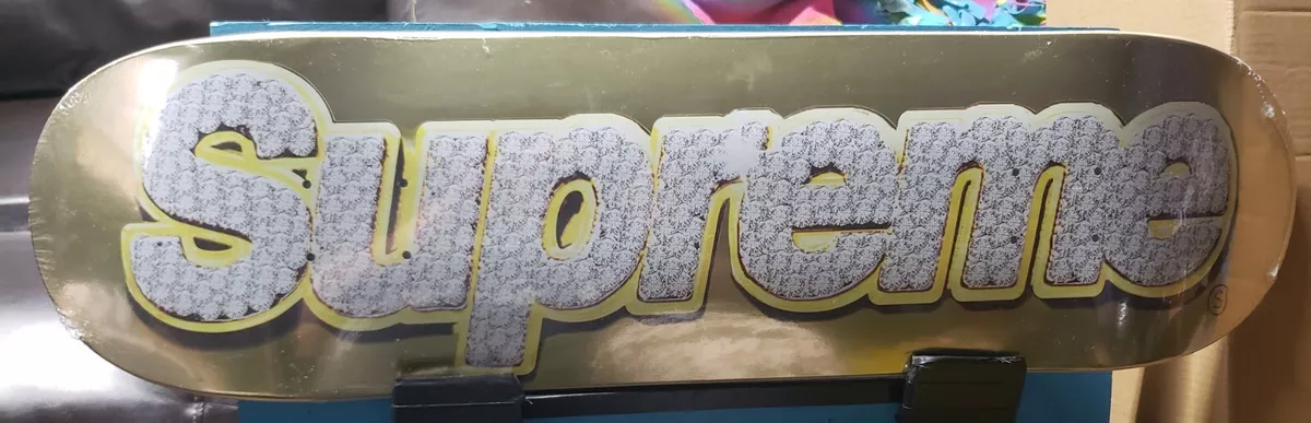 Supreme SS22 Bling Box Logo Skateboard Deck Authentic Gold 8.375