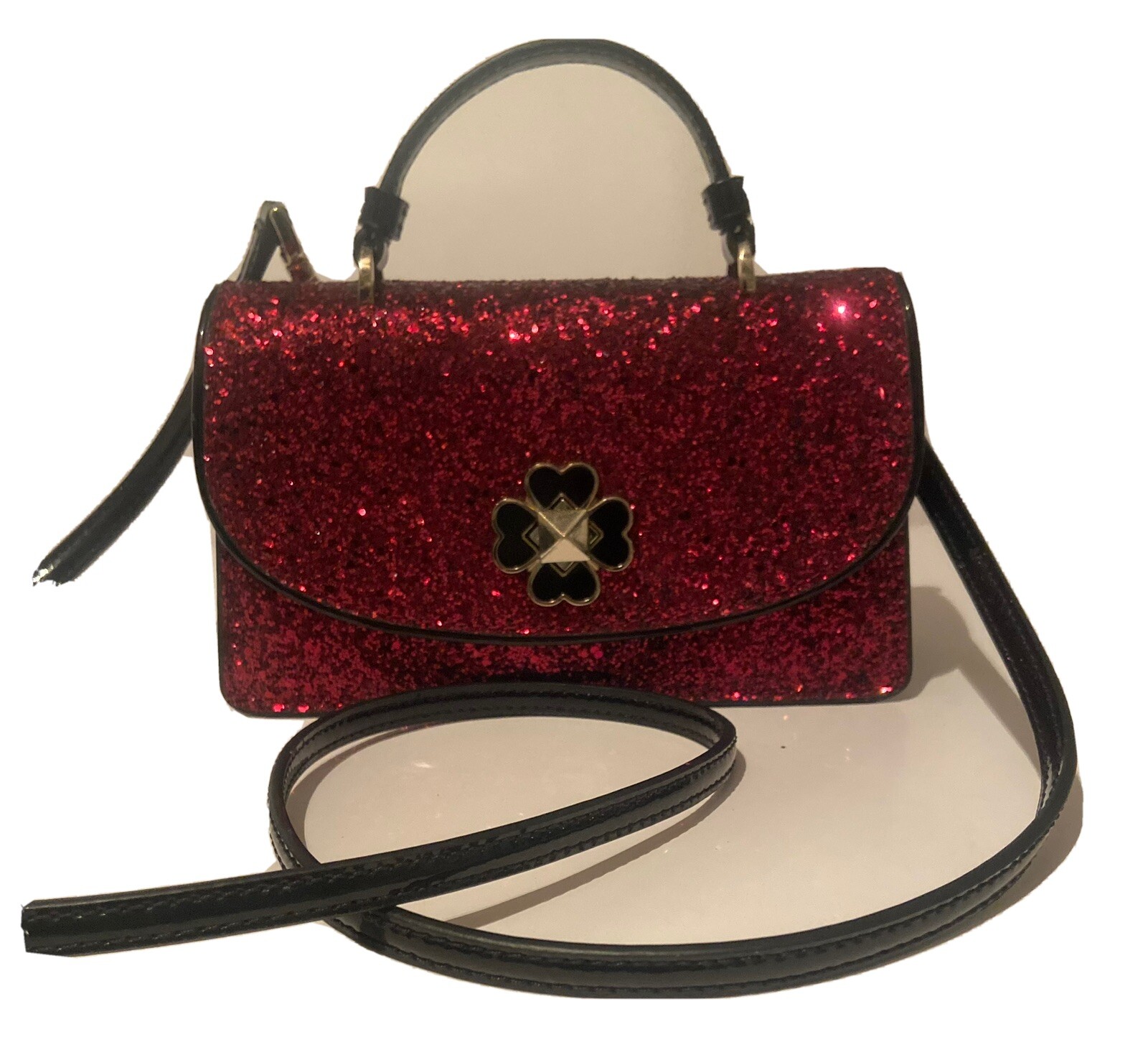 Kate Spade Black Cherry Odette Glitter Crossbody Gem