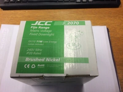 JCC JC2070 GU10 LED Fixed Downlight Brushed Nickel complete with 5W LED GU10 - Image 1 of 4