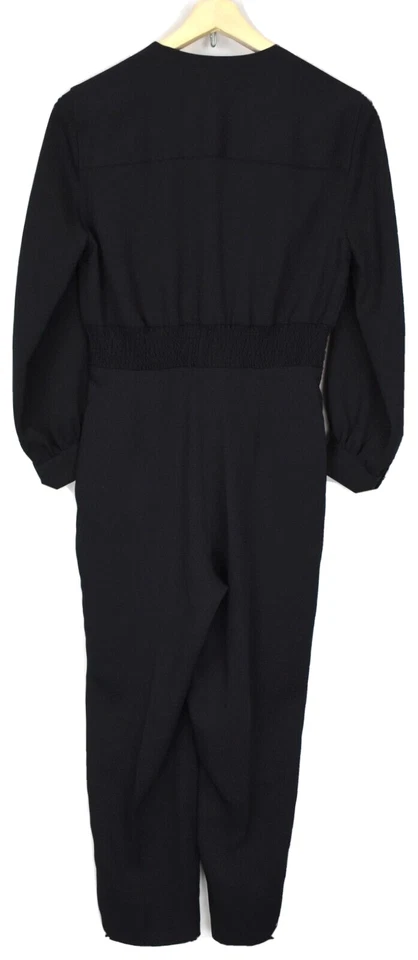 SANDRO Natalia Jumpsuit Damen (EU) 36 Langarm Mit Knöpfen Plissiert Dunkelblau - Bild 2 von 4