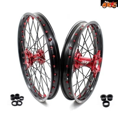 KKE 21/19 CNC Wheels Rims Fit HONDA CRF250R CRF450R CR125R CR250R 2002-2013 Red - image 1 of 4