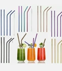 1-4 X Metal Straw Reusable Colour Stainless Steel Drinks Straws Party Free Brush