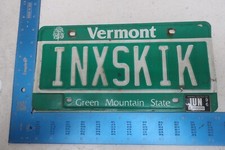 Vermont VT License Plate Tag Vanity 1996 96 In Excess In XS Kick Inks INXSKIK #1