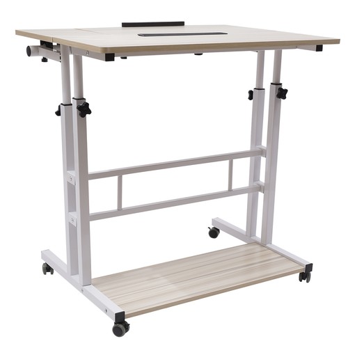 Rolling Laptop Computer Stand Table Cart Homes Desk Adjustable Angle + Height - Picture 14 of 23