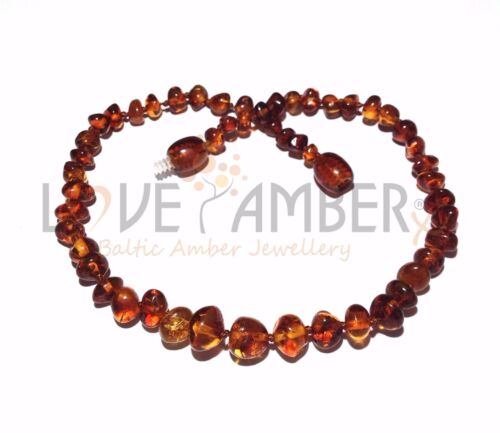 Adult BrandySnap 100% Genuine Cognac Baltic Amber Anklet Love Amber x Jewellery - Foto 1 di 4
