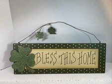 Irish Day Shamrock Wall Plaques/Door Sign  Bless This Home