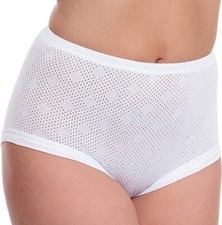 Pack of 3 Cotton Breathable Full Cuff Leg Brief Eyelet Briefs Knickers Underwear