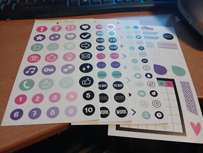 4 SHEETS FOIL STICKERS FOR SCRAPBOOKING/JOURNALS 21X15 CM NEW (ST98)