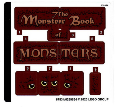 LEGO STICKER SHEET ONLY 30628 MONSTER BOOK OF MONSTERS from set