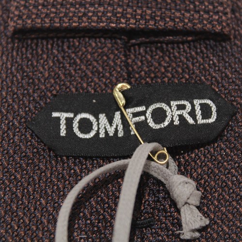 Tom Ford NWT Neck Tie in Brown and Navy 100% Silk Made in Italy - Picture 7 of 8