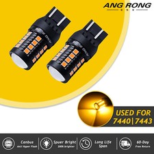 Pair Error Free T20 7443 580 W21W LED DRL Turn Signal Indicator Side Light Amber