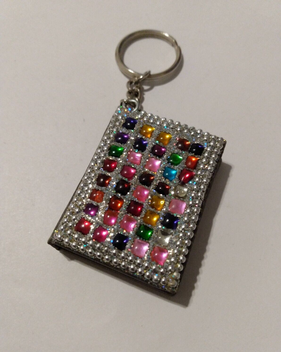 Sparkling Multicolor Mini Diary Notebook Bling Keychain