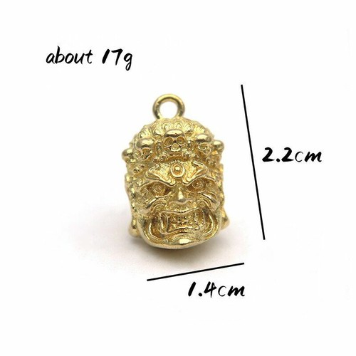 Beads Buddha Aryaacalanatha Head Brass Pendant Car Keychain Punk Skull Hanging - Bild 5 von 22