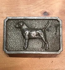 VINTAGE BERGAMOT BRASS WORK / POINTER DOG D&E ELKHORN WISCONSIN S - 50