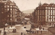 Lot219  switzerland geneve rue du mont blanc carriage tram  real photo car