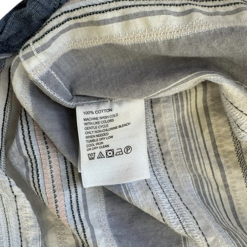 Camicia Tommy Bahama grigia bianca a righe in cotone con bottoni | Uomo Taglia Large - Foto 7 di 7