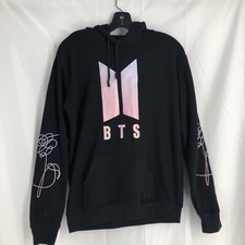 BTS long Sleeve Sweater Pullover Hoodie Blk Women's Size SMALL