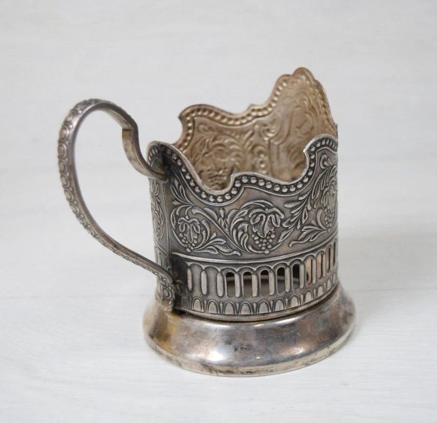 Vintage Collectible USSR PODSTAKANNIK Glass Cup Holder Russian Space Program - Image 4 of 4