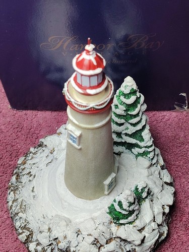 Rare Lighthouse Christmas Day Harbor Bay Village Signed Ben Richmond 82/1200 - Picture 9 of 17
