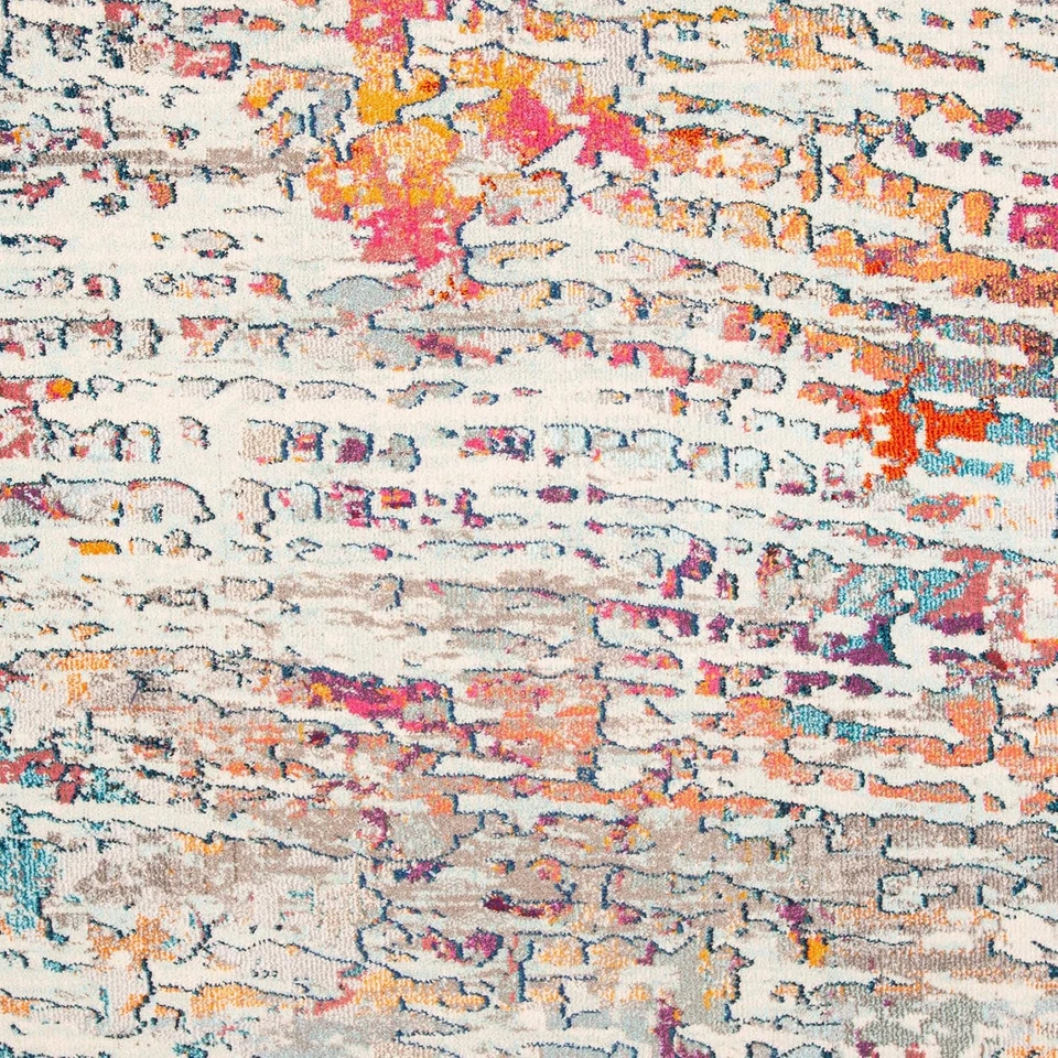 Colección Madison 6'7" Redondo Azul Claro/Naranja MAD454B Moderno Abstracto Sin Cobertizo Foto 4 de 4