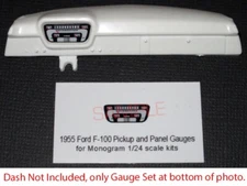 1955 FORD F-100 PICKUP and PANEL GAUGE FACES for 1/24 scale MONOGRAM kits—READ