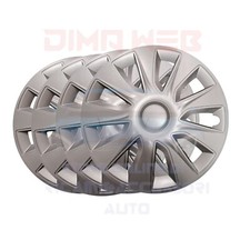 SET 4 COPPE RUOTA COPRICERCHI UNIVERSALI 15" BORCHIE R15 PLATTO GRIGIO STRATOS