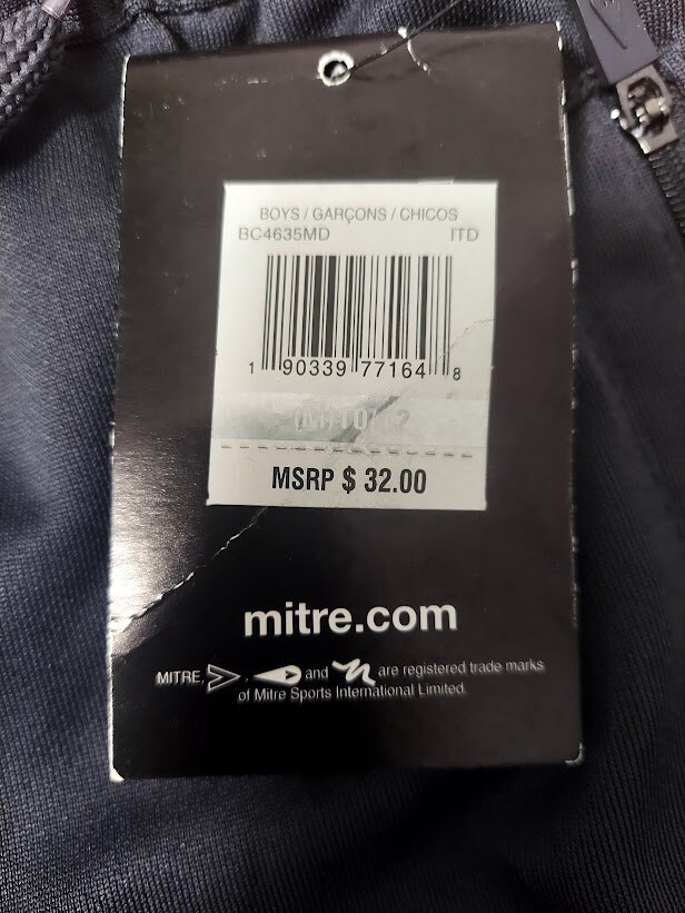 Mitre Italia Boy's Medium 10/12 Track Pants Sweat Pants Grey Blue Stripe New image 6