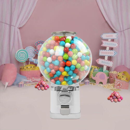 Gumball Dispenser Machine Freestand Bubble Classic Gum Coin Bank Toy Kids W/Keys