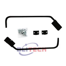 BLACK ANGLED MUD FLAP HANGER 28" HEAVY DUTY STEEL SET SEMI TRUCK - 0.64INCH PAIR