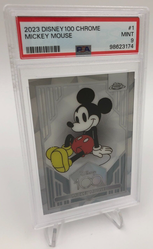 2023 DISNEY 100 CHROME PSA Trading Card MICKEY MOUSE #1 slab graded PSA MINT 9