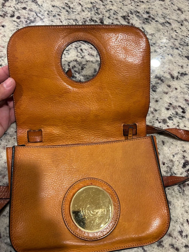 Marni Brown Leather Leather Crossbody/Shoulder Bag Gold Hardware - Image 3 of 4