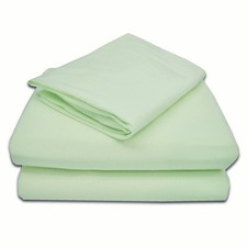 100 Natural Cotton Jersey 3-Piece Sheet Set, Celery, Soft  Breathable, Kids