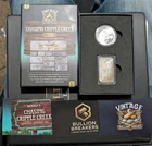 2oz Vintage Engelhard Silver Lot 1oz Bar & 1985 Prospector Round Bullion Break S