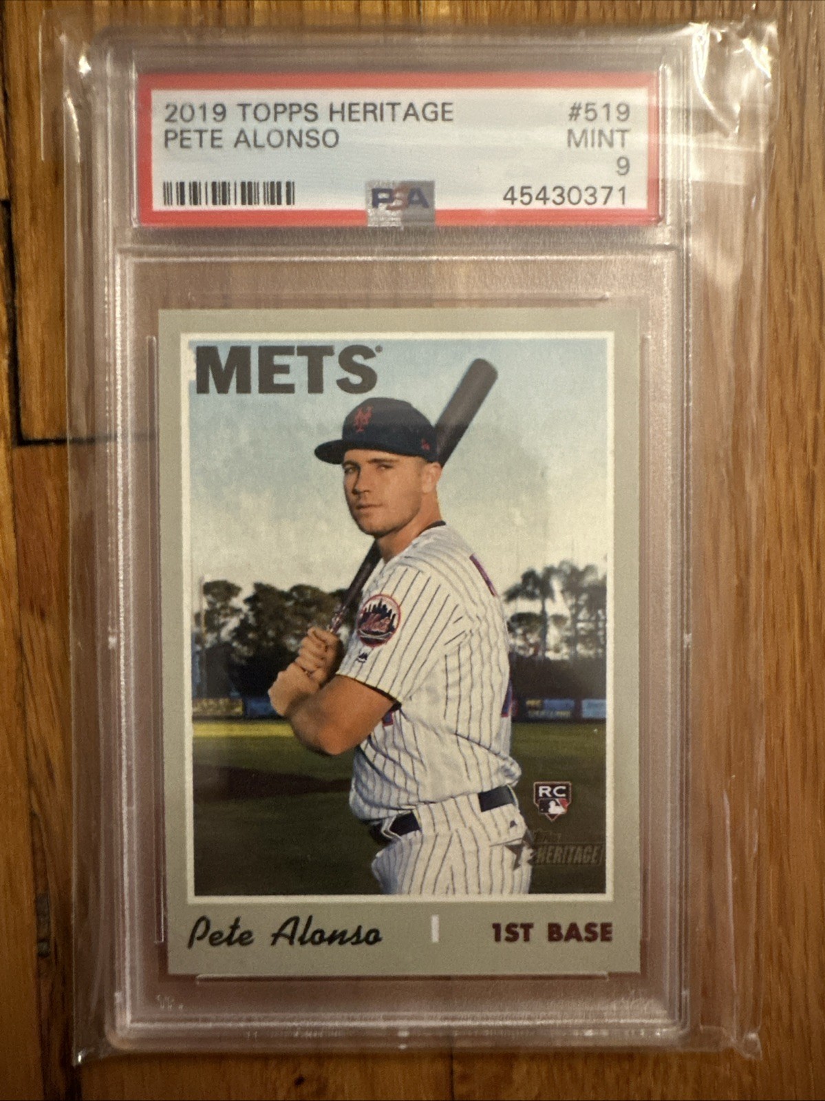 PSA 9 MINT PETE ALONSO 2019 TOPPS HERITAGE ROOKIE RC #519 NICE view 4