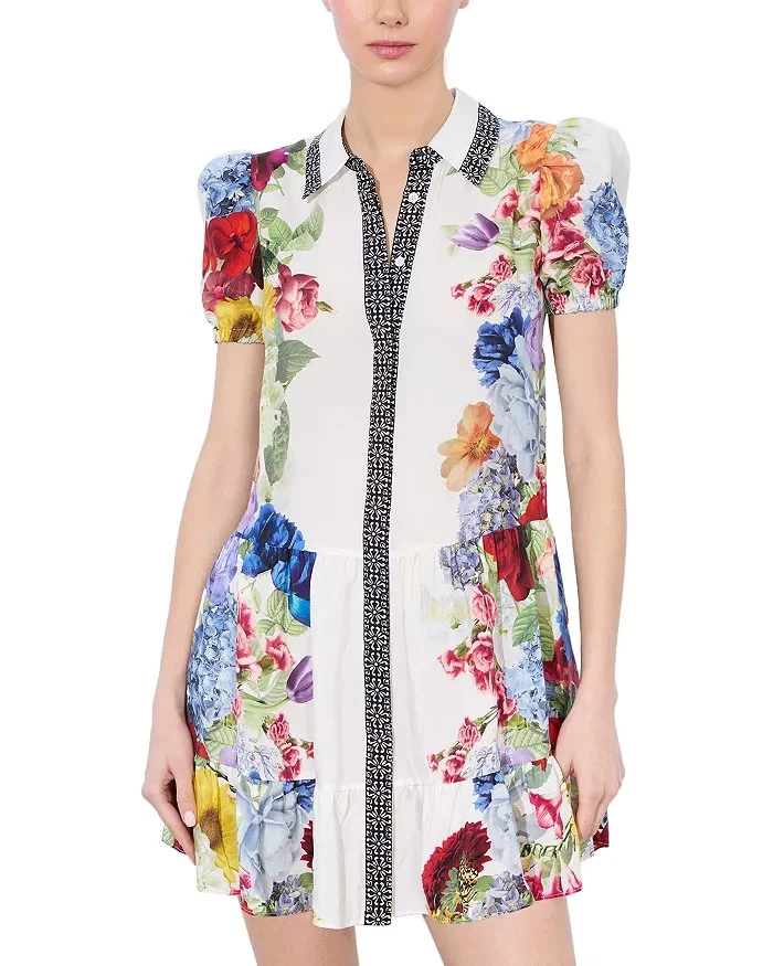 NEW, Alice + Olivia Claire Short Sleeved Tiered Dress Size M #MD1007 - Image 2 of 4