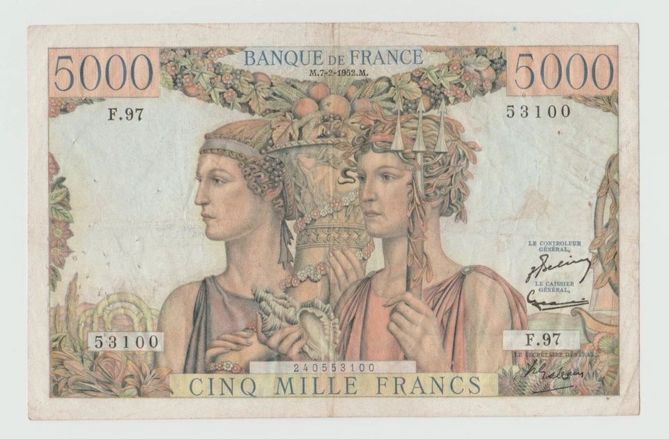 France - 5000 francs Terre et Mer - 7-2-1952 F.97 53100 - Photo 1/2