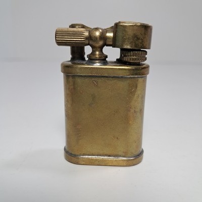 Vintage Solid Brass Charley Pearl Classic Oil Left Arm Petrol Lighter Japan
