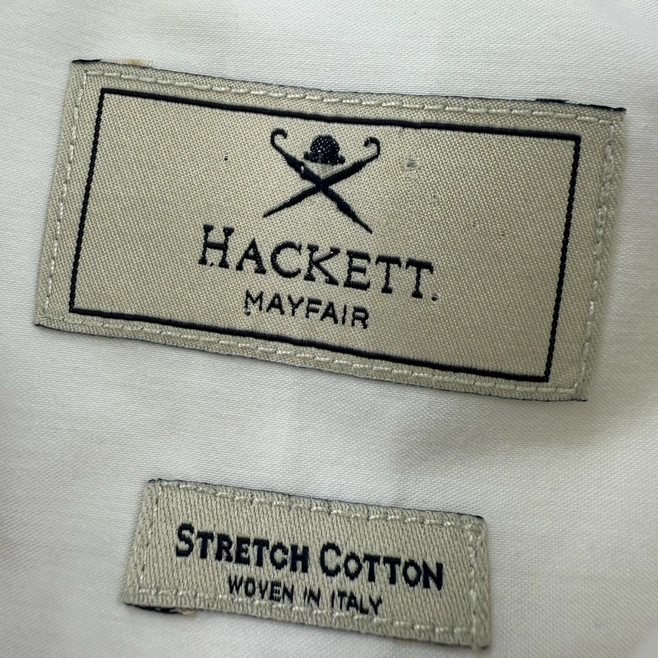 Camisa Hackett Mayfair manga larga elástica con botones blanca para hombre talla 17/43 Foto 4 de 4