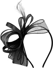 Fascinators Hats for Women Fascinator Headband Tea Party Hat Derby Hats Black