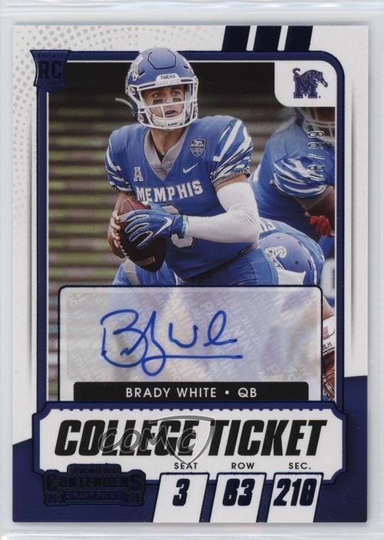 2021 Contenders Draft Picks College Ticket 78/99 Brady White Rookie Auto RC 1eh5