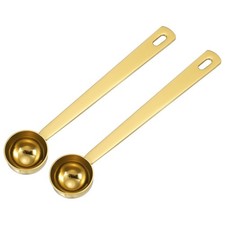 2Set Measuring Spoon 5ml Long Handle Table Scoop Teaspoon Gold
