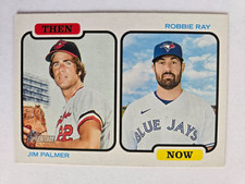 2022 Topps Heritage Baseball THEN AND NOW TAN-PR Palmer / Ray, Orioles Blue Jays